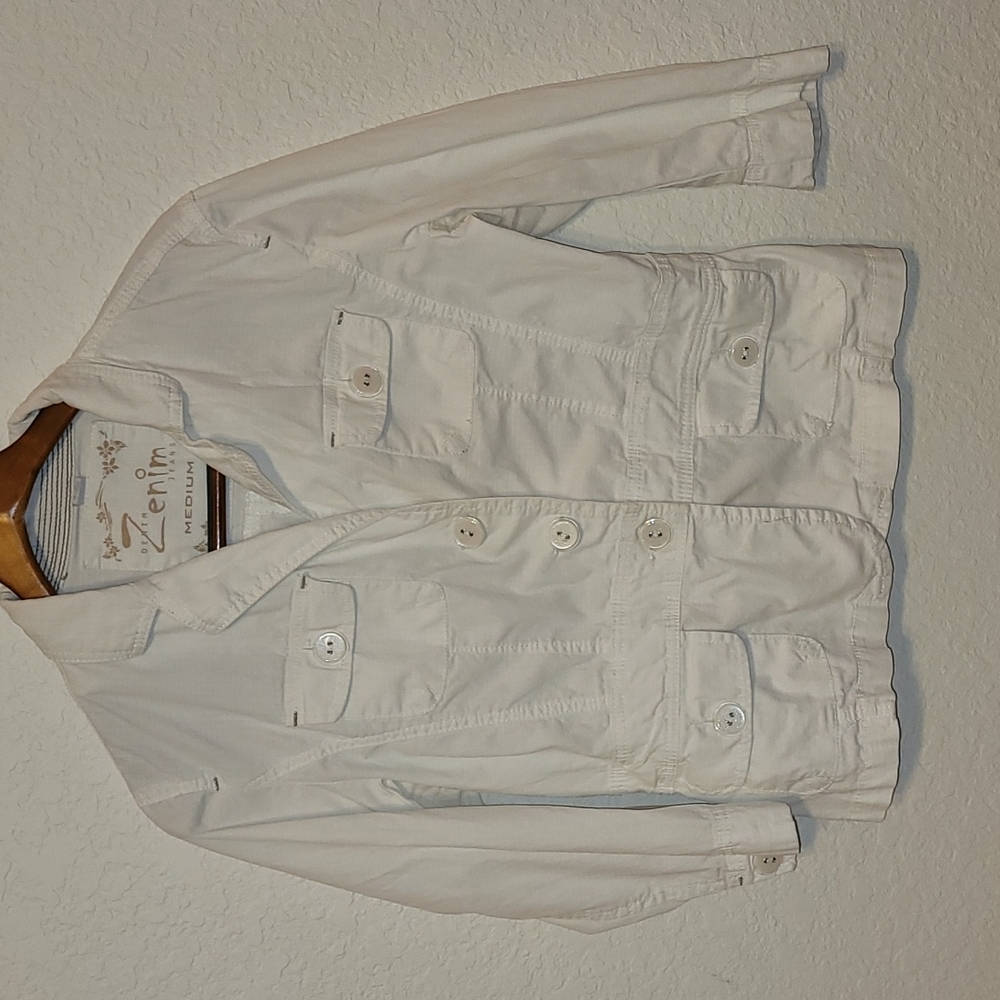 Zenim Jeans white demin jacket size Medium